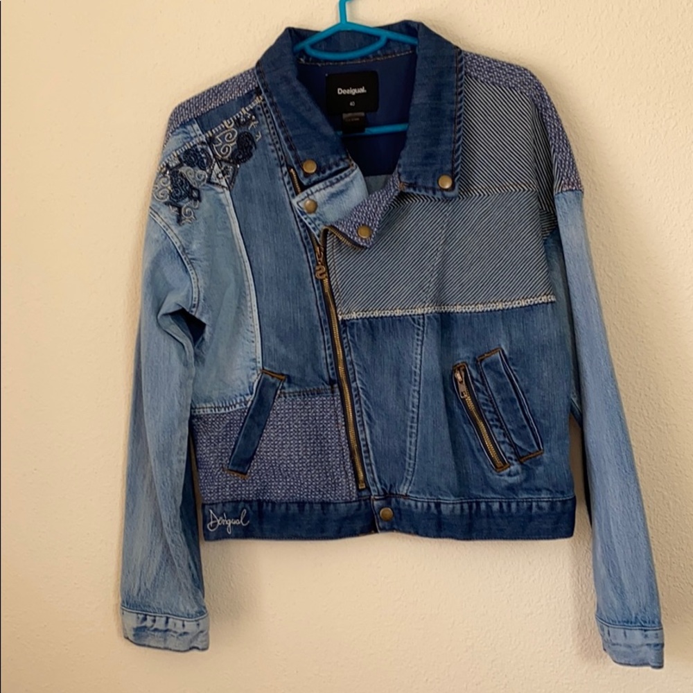 Patchwork denim/jean jacket